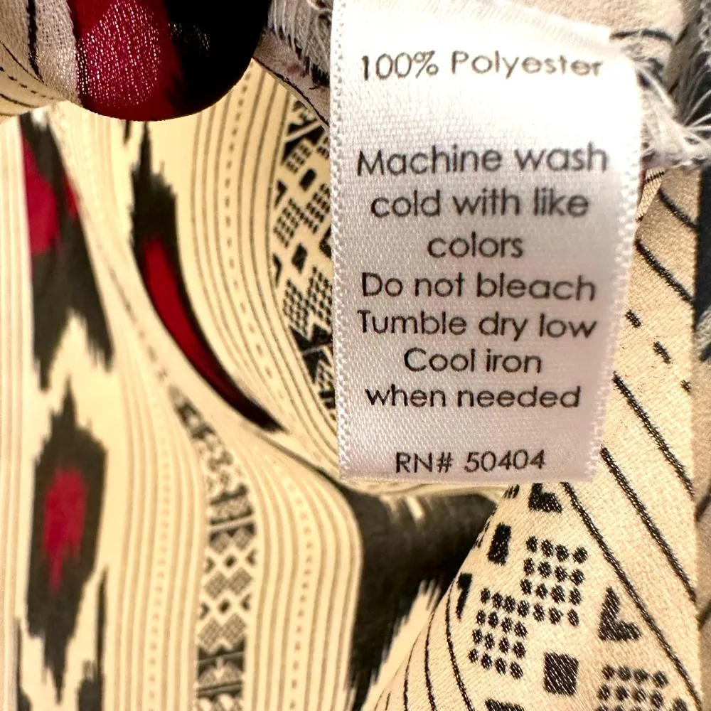Anthropologie Marisol Sheer ikat pattern v neck blouse sizeXL - Image 6