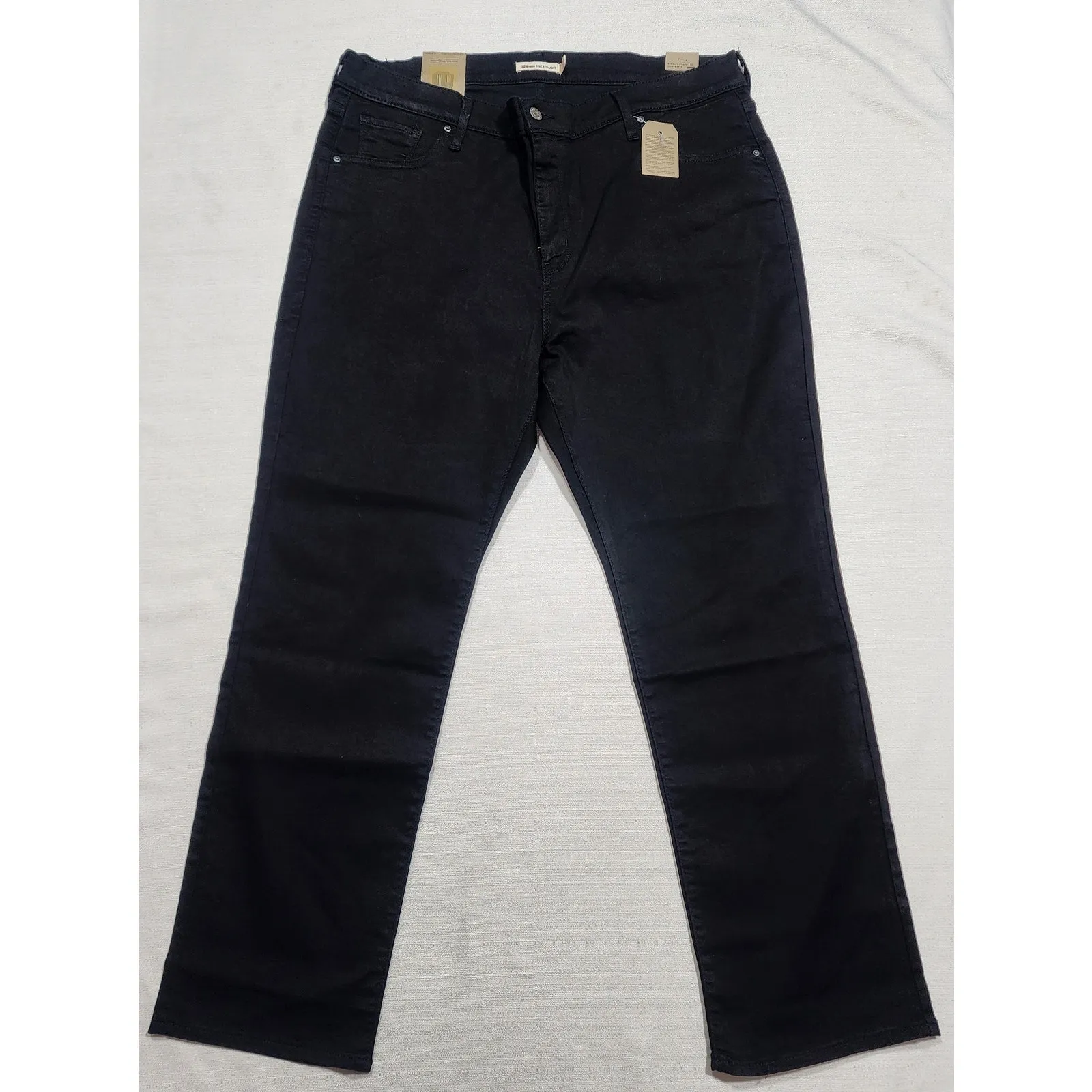 Levi's 724 high rise slim straight jeans size W38''xL42'' women's black - Image 2