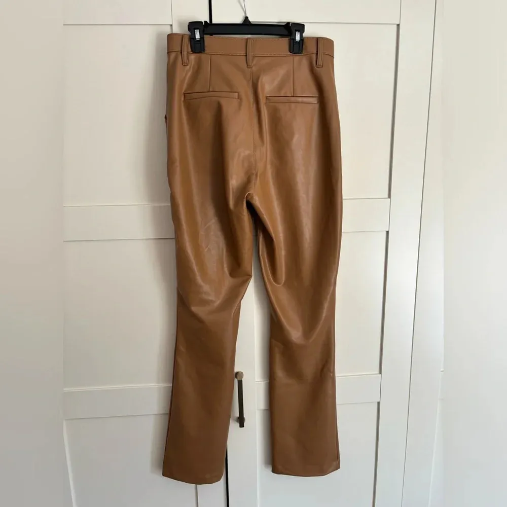 Abercrombie Vegan leather straight leg pants with Split ankle size 8 minimalist - Image 2