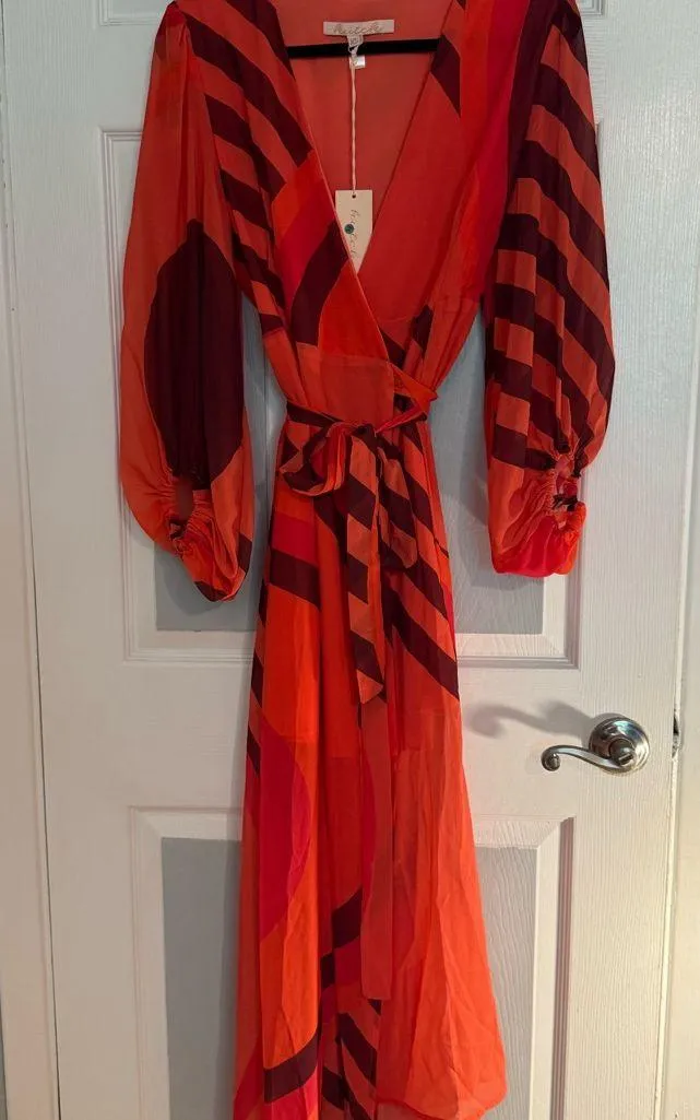 Hutch Lindie Geo Print Long Sleeve Wrap Dress - Image 3