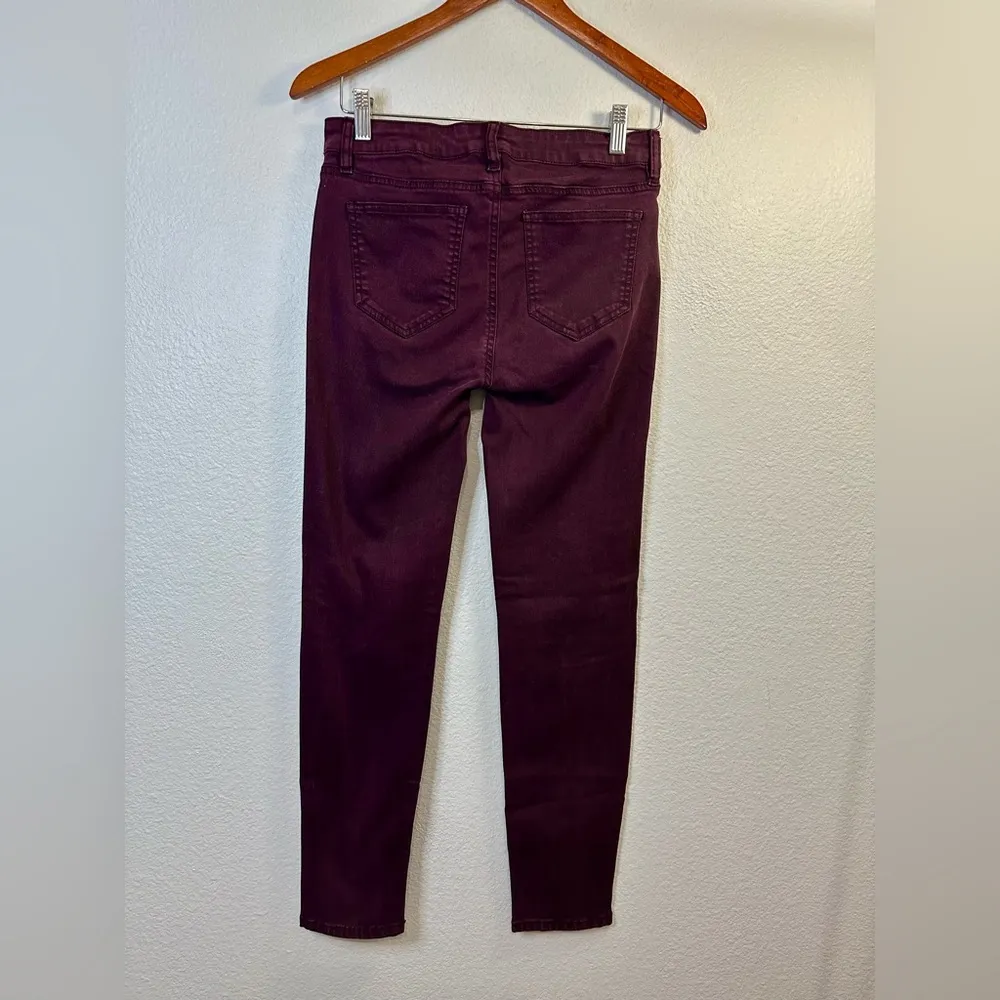 Buffalo David Bitton Pants Womens 6/28 Burgundy Jeans Royal Mid Rise Skinny - Image 3
