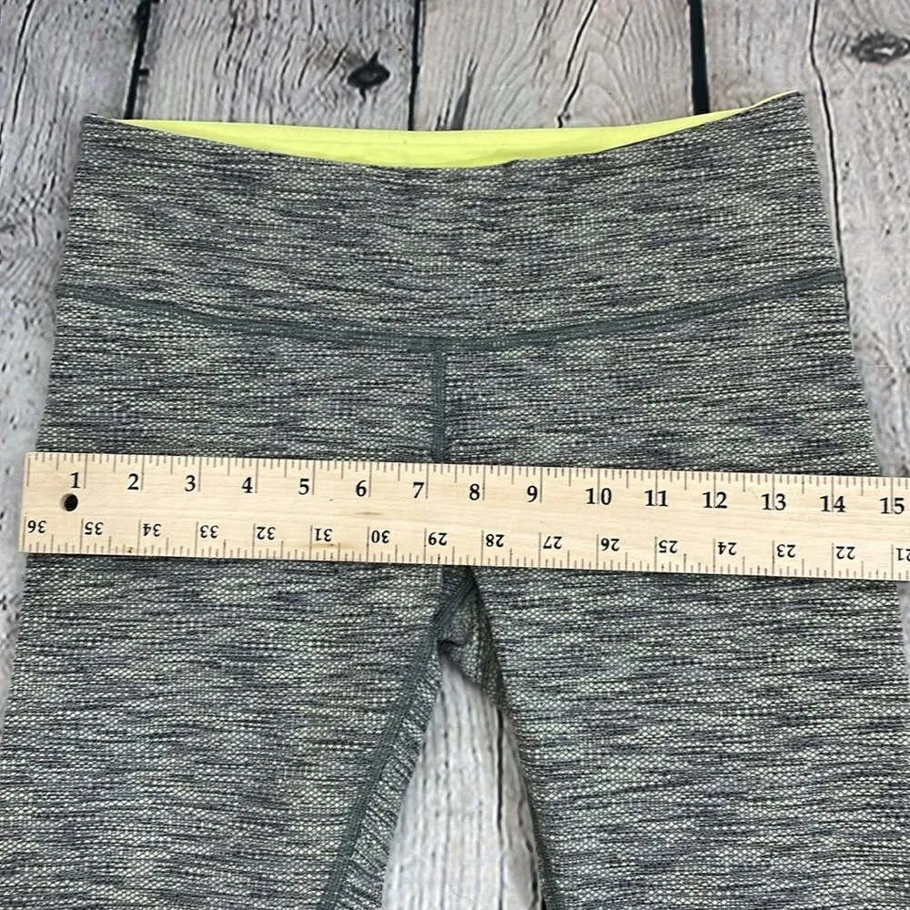 Lululemon Wunder Under Crop 6 Diamond Jacquard Space Dye Slate Clarity Yellow - Image 10