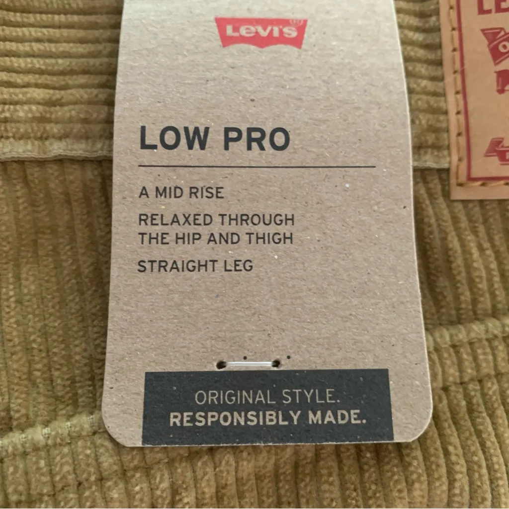 Levi’s Low Pro Mid Rise Straight Leg Corduroy Pants Tan Womens 31x30 - Image 10