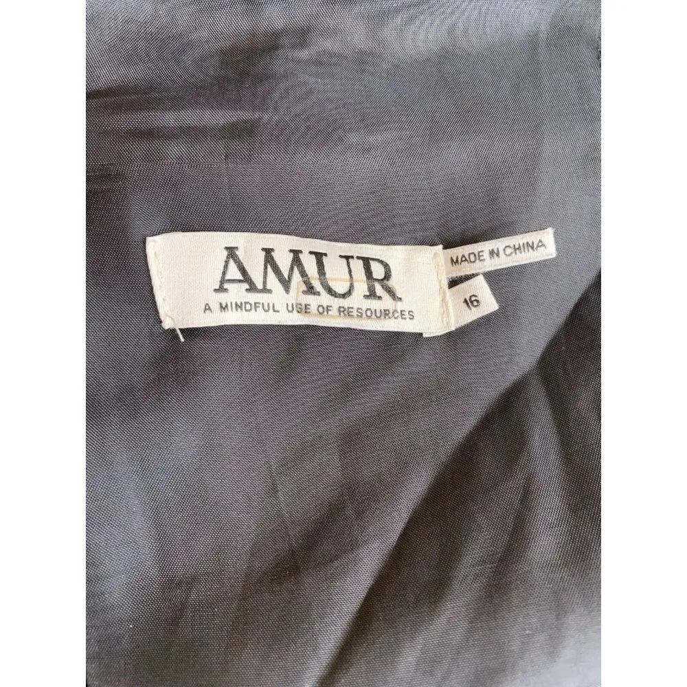 Amur EVITA Multicolor Floral Silk Chiffon Ruffle Maxi Dress Size 16 Blue - Image 11