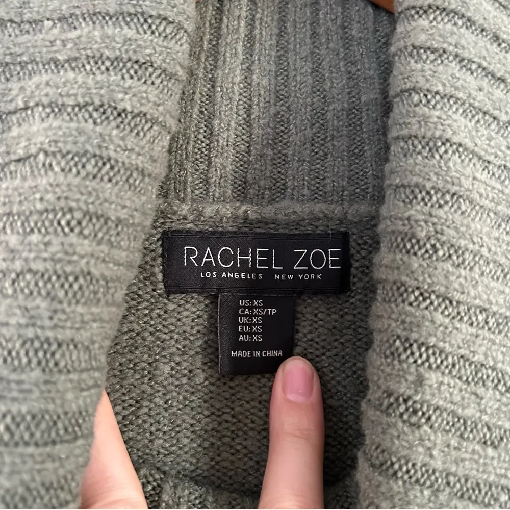 Rachel Zoe Green Turtle Neck Oversized Chunky Sweater Comfy Soft XS Small Medium - Image 2