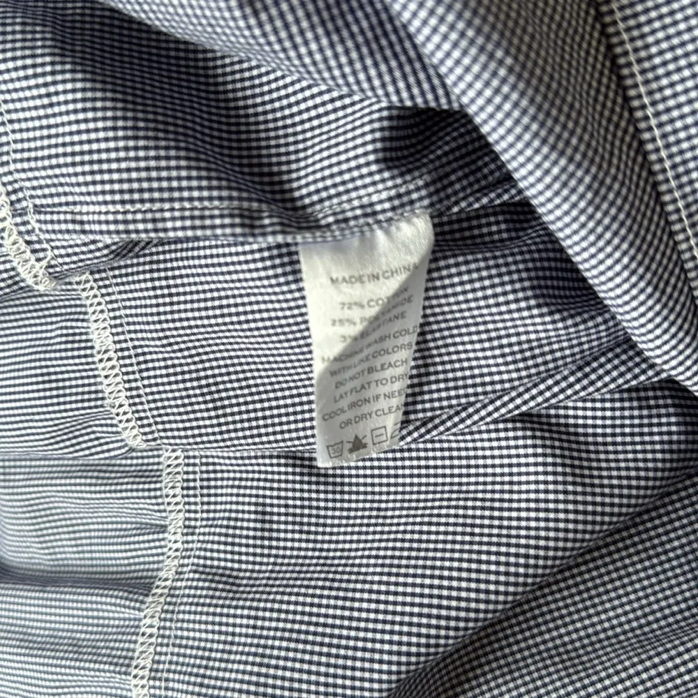 Hill House Home Nesli sleeved midi tiered nap dress navy blue micro gingham XS - Image 7