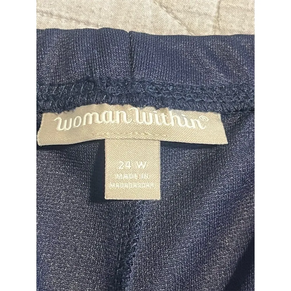 Woman Within Jogger Track Pants Plus Size 24W Navy Blue Elastic Waistband NEW - Image 5