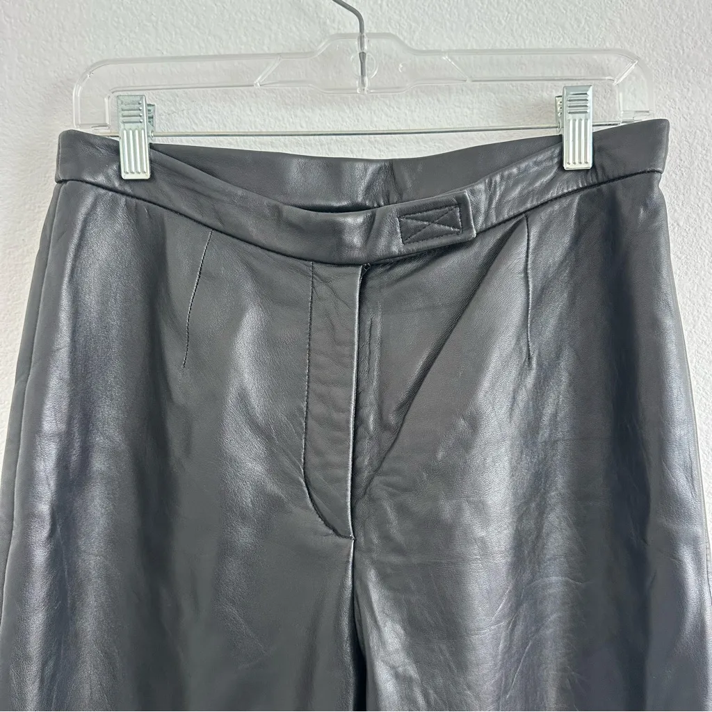 Siena Studio Black 100% Leather Straight Pants Size: 8 - Image 2