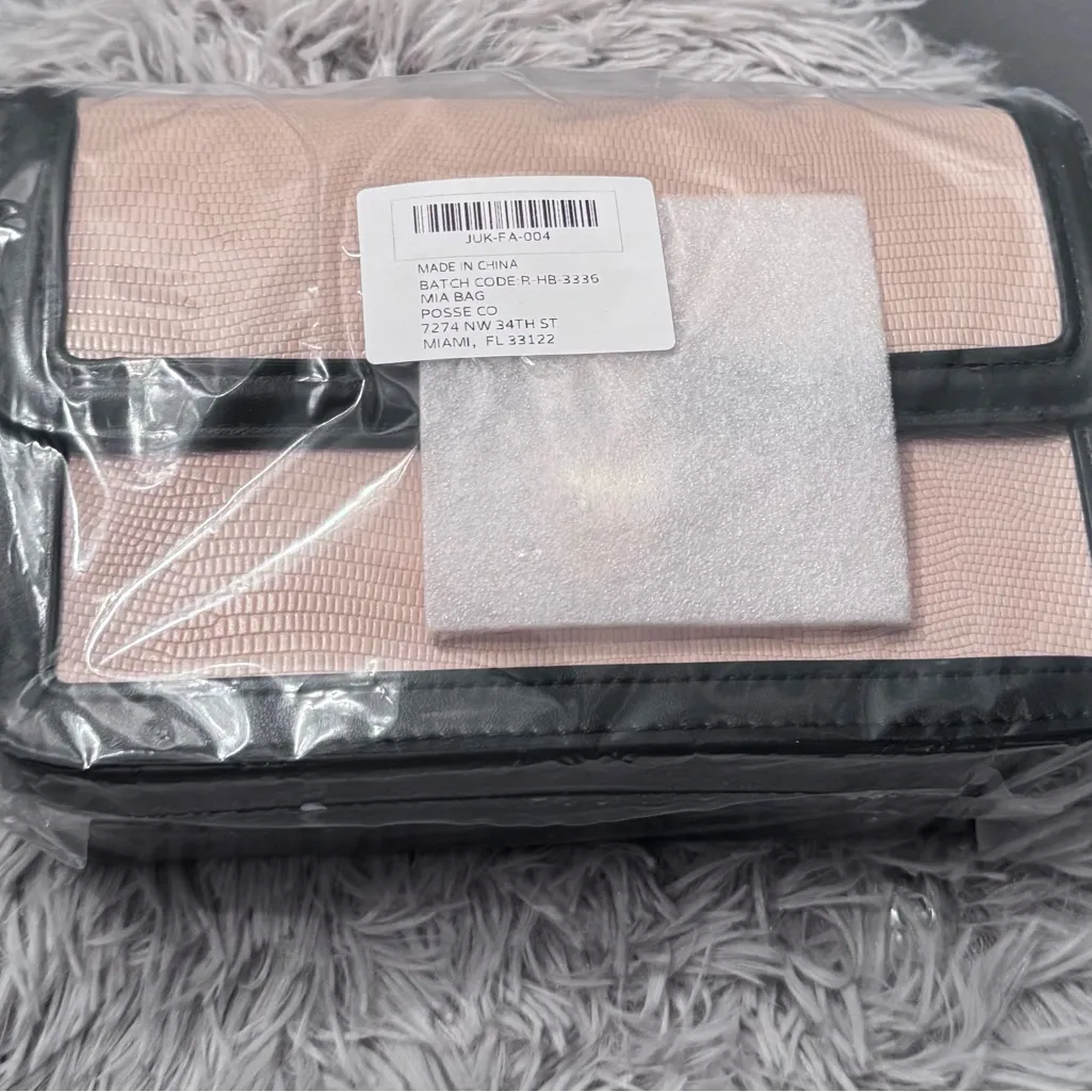 JULES KAE Black & Beige Faux Leather Crossbody Bag - Image 8