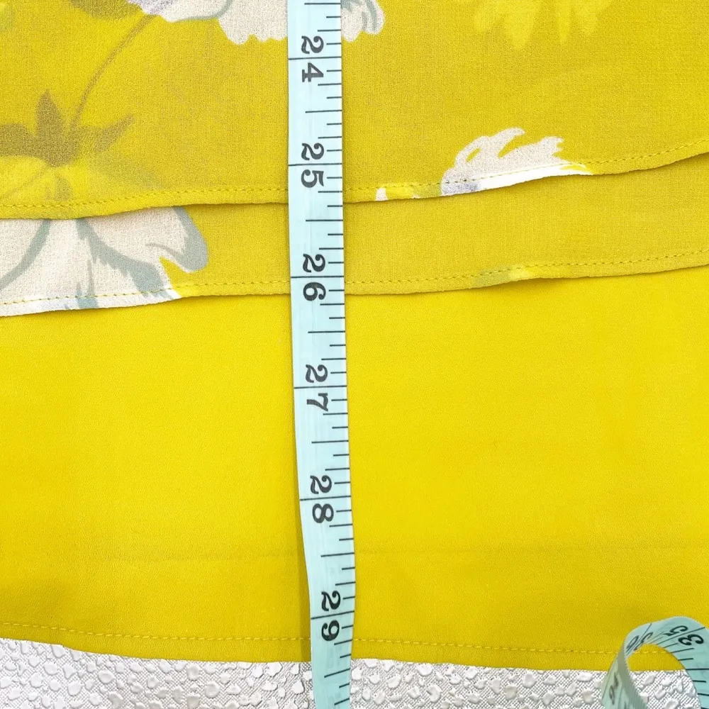 NEW CAbi 3782 Simone Dazzle Yellow Floral Peplum Sleeveless Tank Top Size Small - Image 10