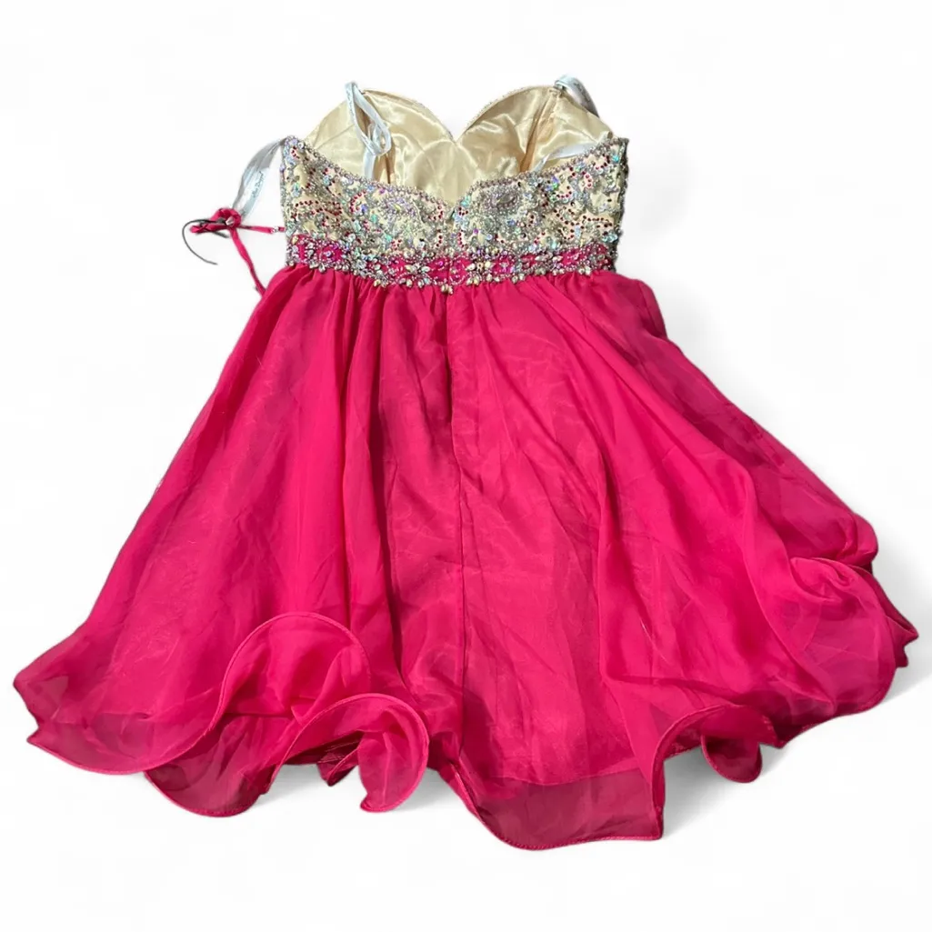 NWT Mac Duggal embellished short prom homecoming event dress 81928N fuschia sz 2 - Image 2