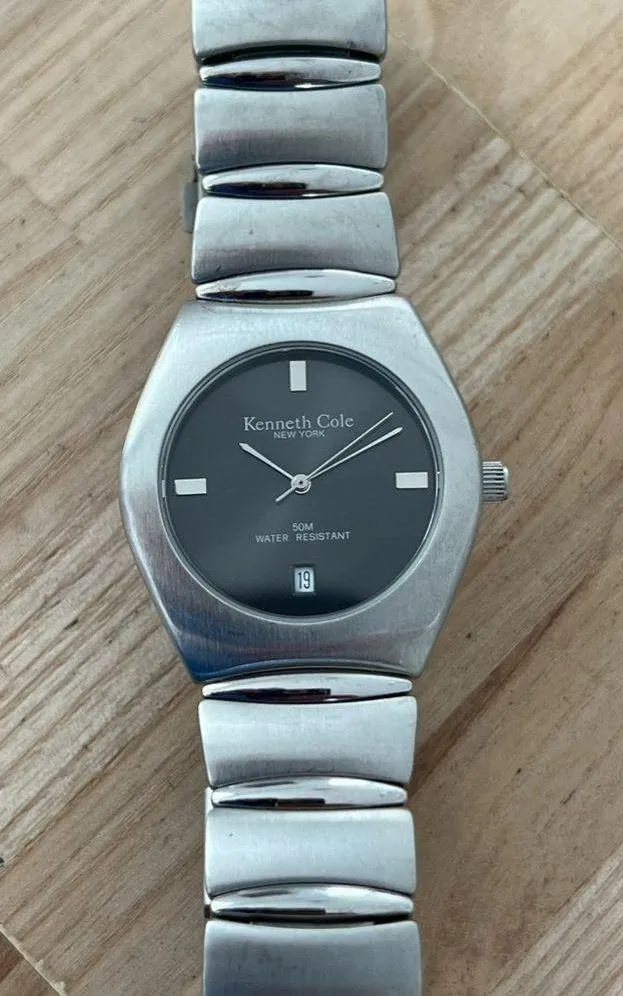 Kenneth Cole New York Watch Stainless Bracelet Gray Metallic Dial Date Window - Image 3