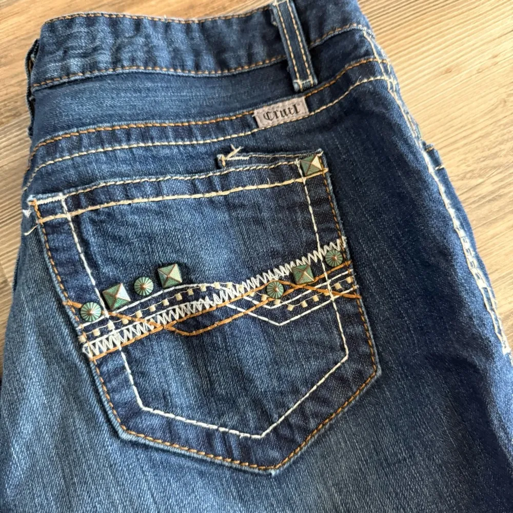 Cruel Denim Abby Jean Womens 31/11R Blue Stretch Low Rise Jeweled Embellished - Image 2