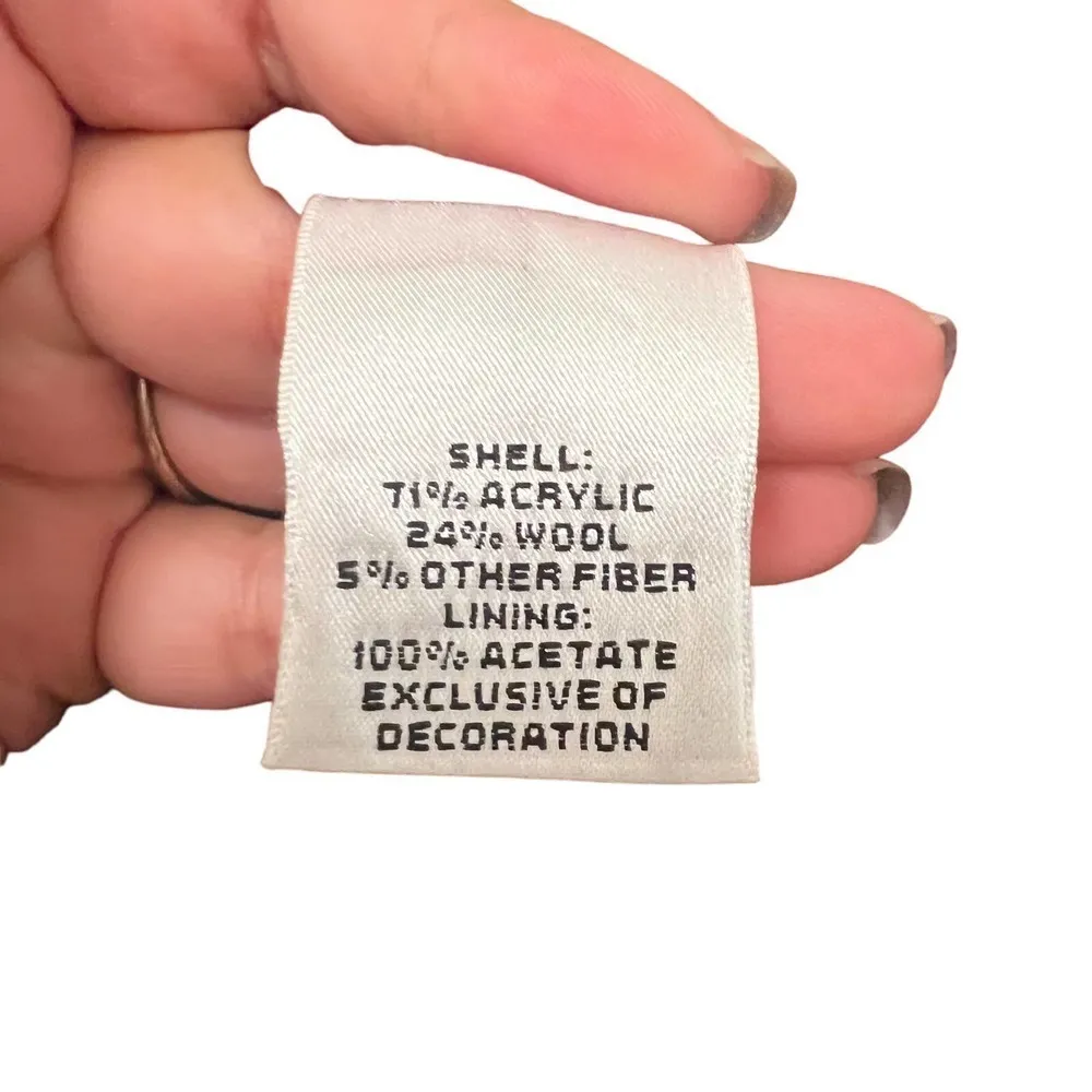 TALBOTS Vintage Red Wool Tweed Blend Size 14 Made in USA Bolero Blazer - Image 2