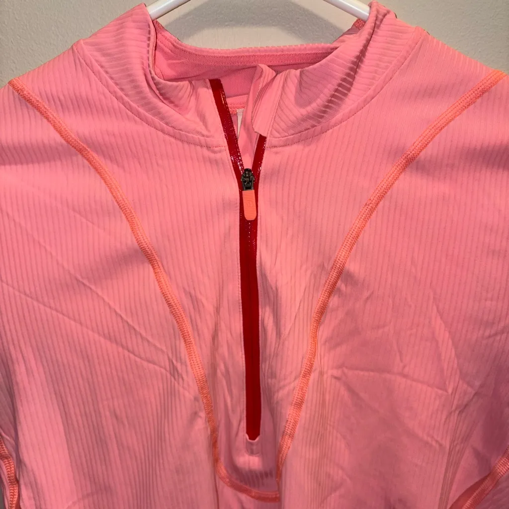 Lululemon  Athletica Pink and Red Zip Pullover - Image 2