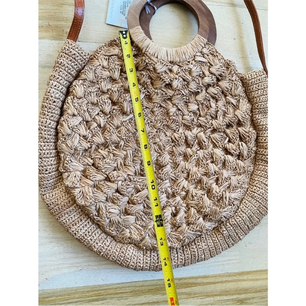 Muche et Muchette 100% raffia/straw shoulder bag Tan - Image 6
