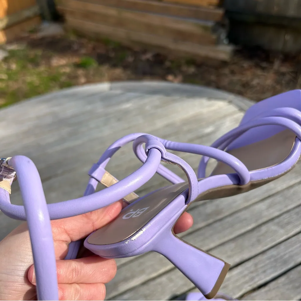Bp. Ashlyn Purple Square Toe‎ Strappy Heeled Sandals size 6.5 - Image 6