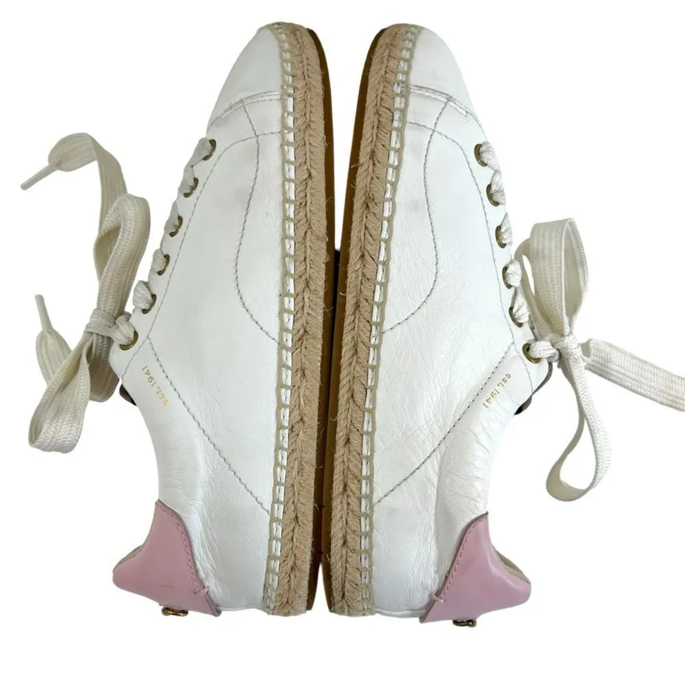 Coach C101 Low Top Espadrille Sneakers in White & Petal - Image 7