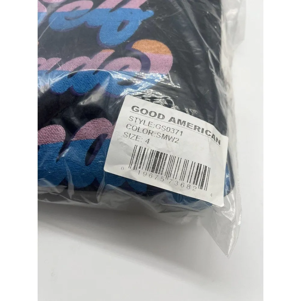 NWT Good American X B Project Self Made Woman Black Crewneck Sweatshirt Size XL - Image 7