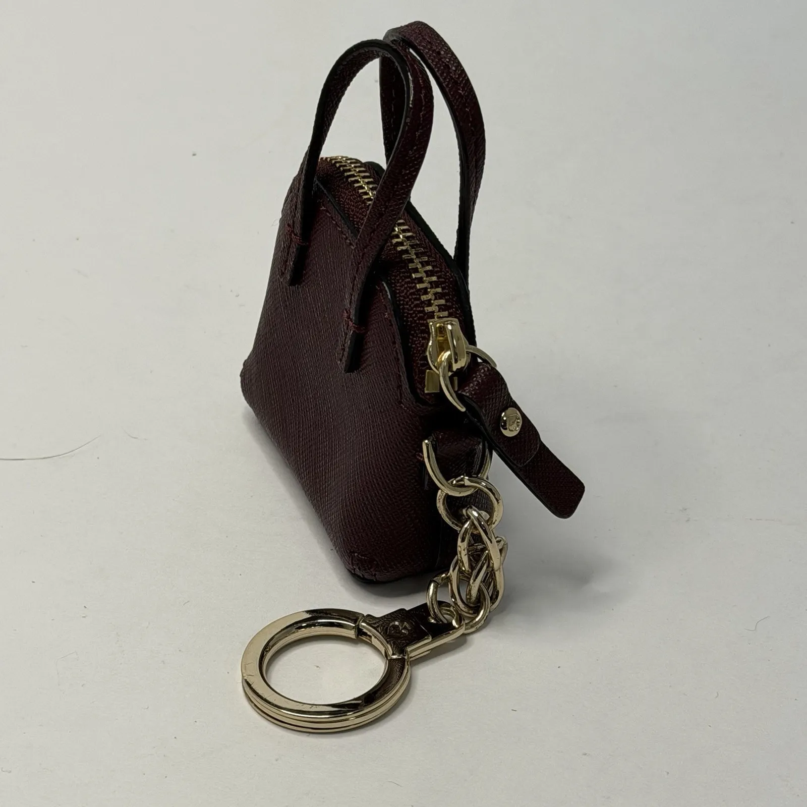 Kate Spade Maise Things We Love Key Fob Miniature Purse Bag Charm Maroon Red - Image 5