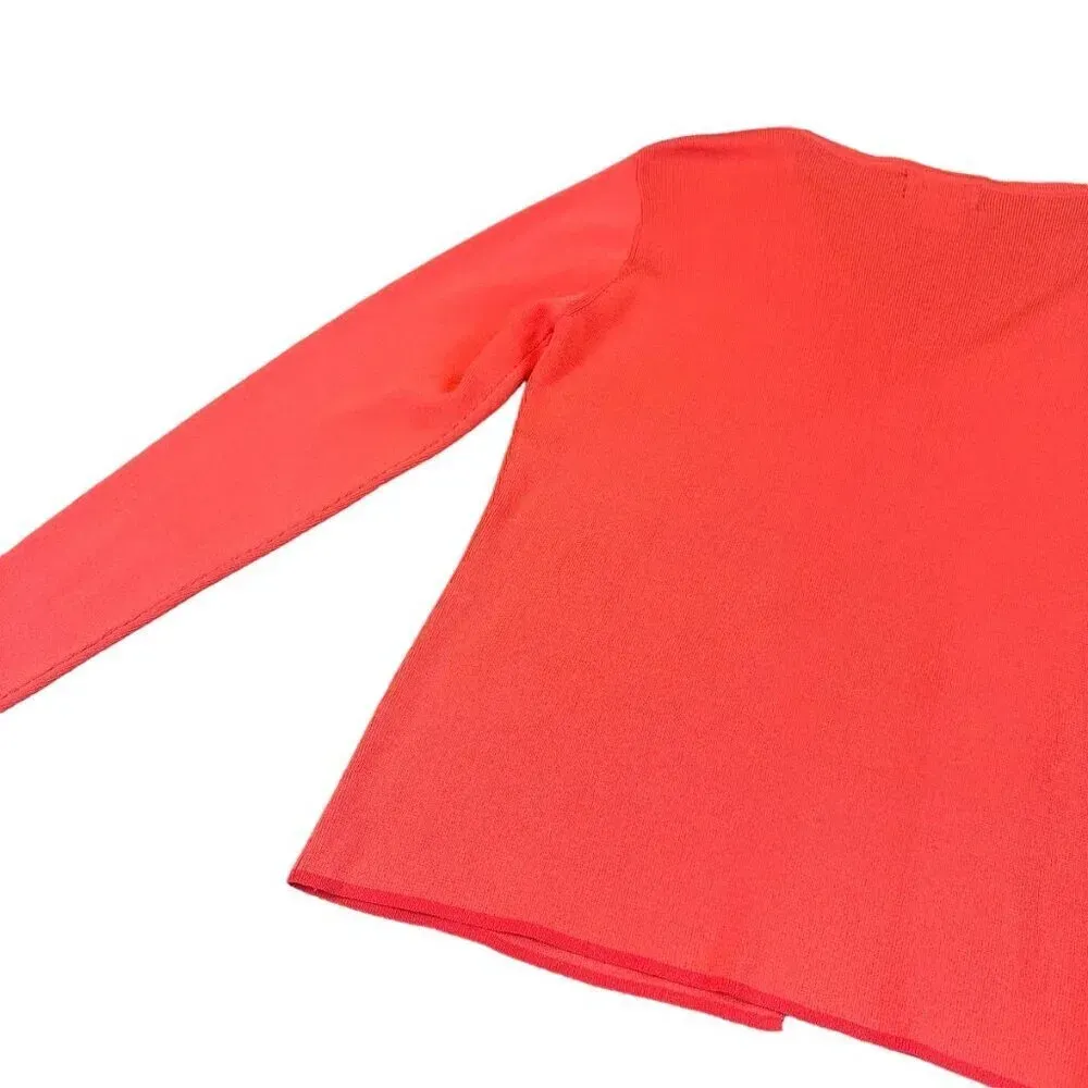 April Cornell Traders Retro Cardigan Embroidered Sequin Trim Size Medium Women's Orange - Image 10