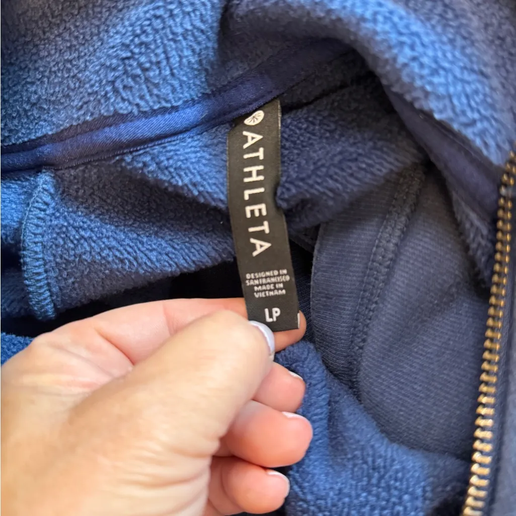Athleta Cozy Karma Asym Pullover, Enchanted Blue SIZE LP - Image 11