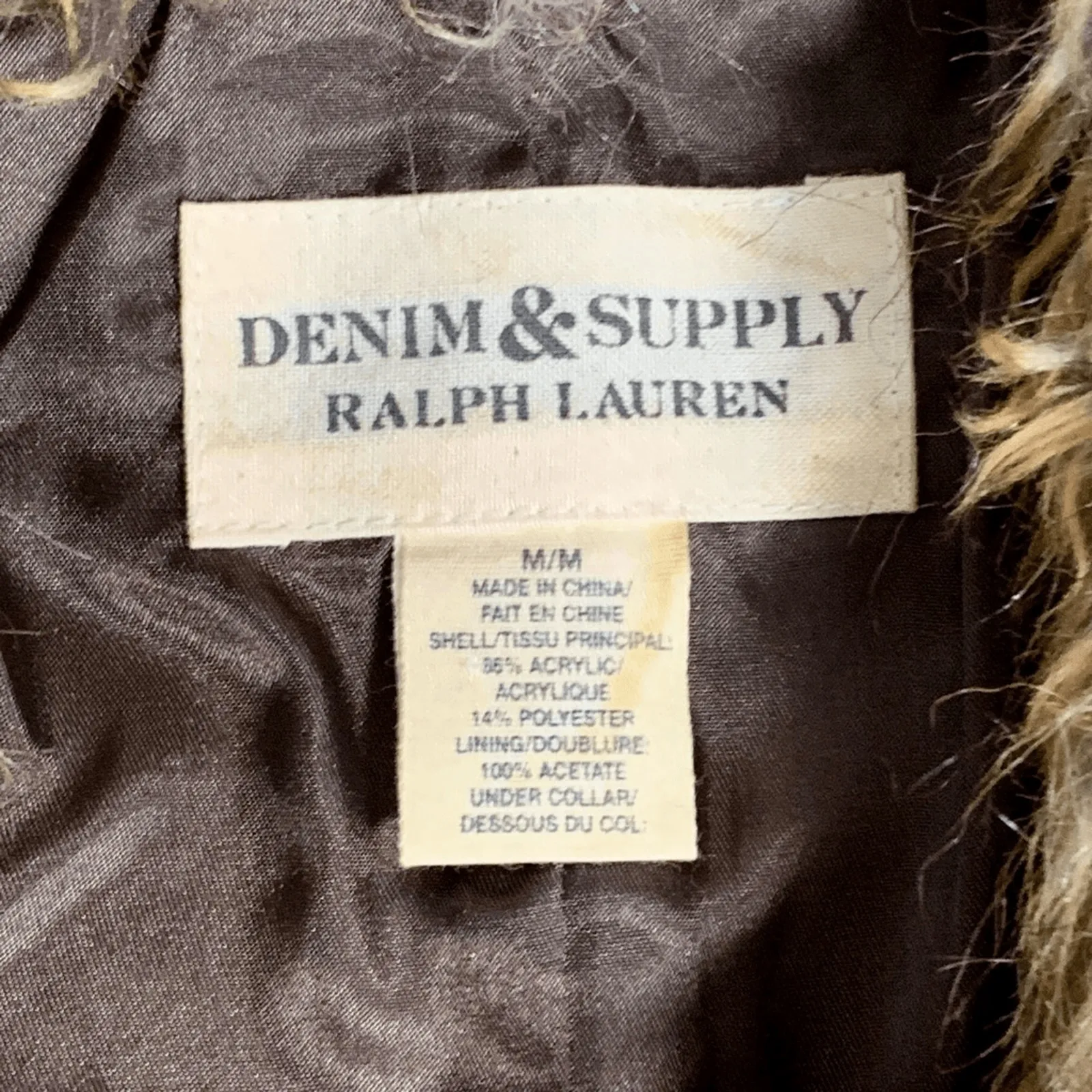 Vintage Ralph Lauren Denim and Supply Faux Fur Vest Long Western Boho Medium - Image 8