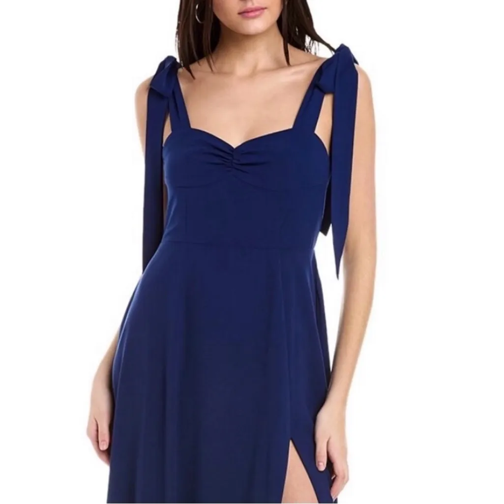 Alexia Admor Deep Blue Maxi Dress with Bow Details‎ - Image 2