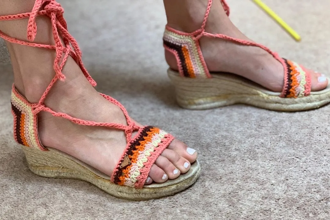 Roxy Wedge Tie Up Sandals - Image 2