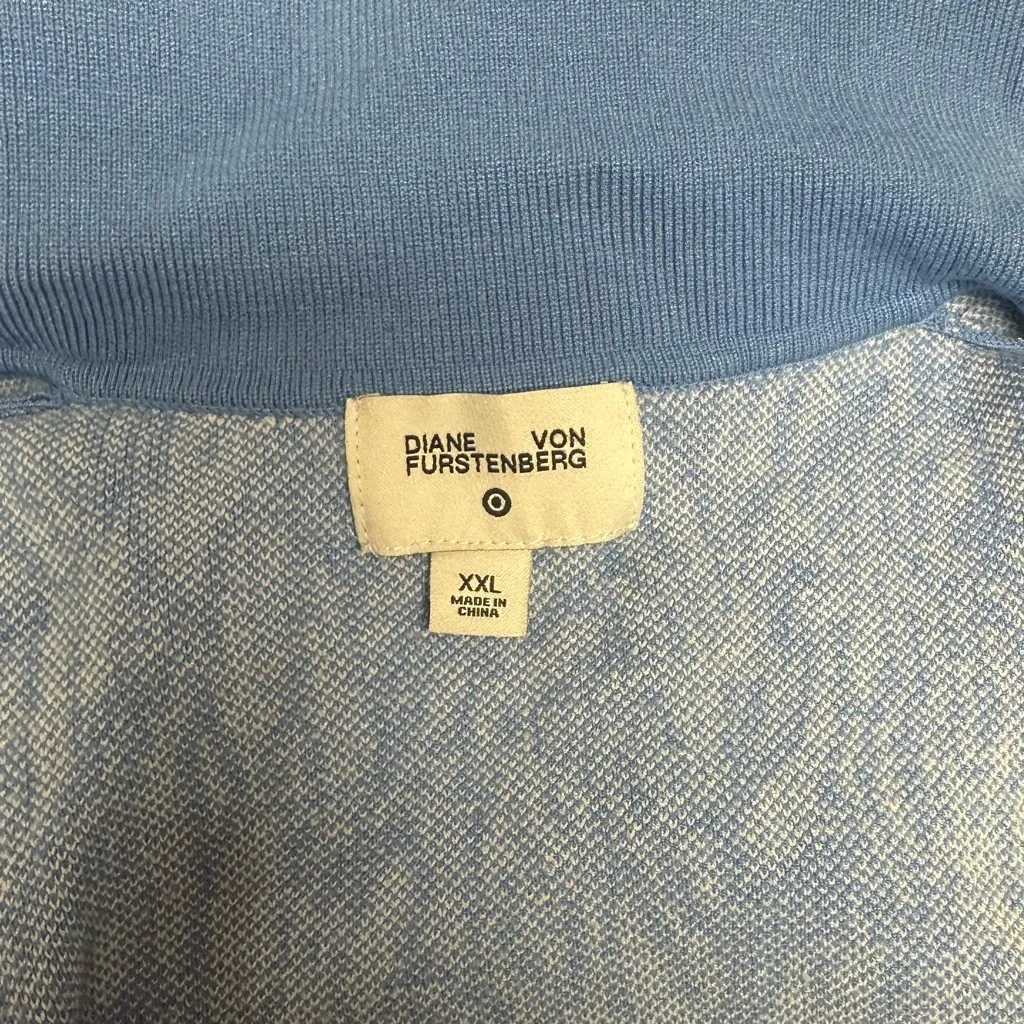Diane Von Furstenberg • Target Knit Wrap Dress Blue and White size XXL - Image 9