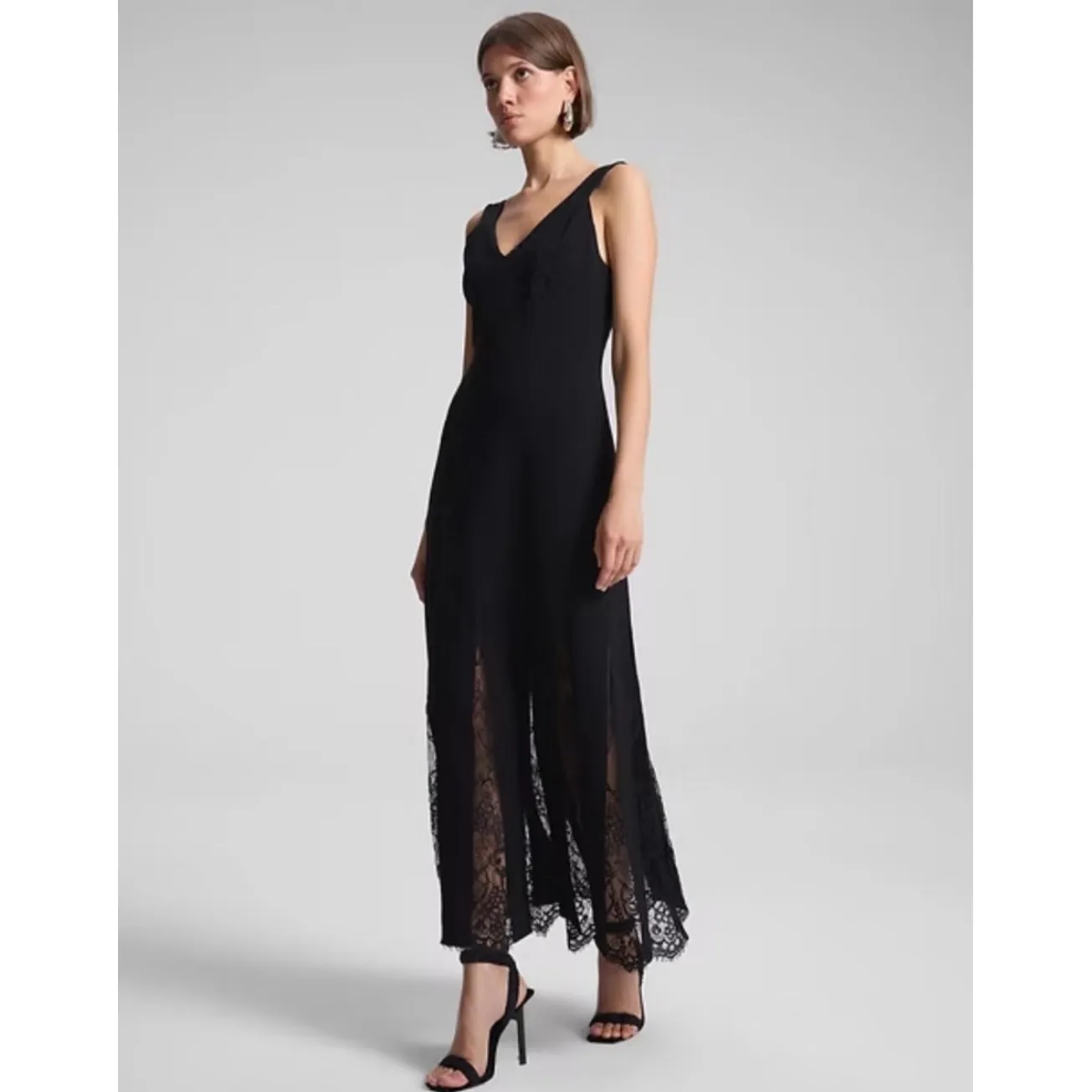 New!‎ A.L.C. Emmie Black Midi Dress Lace sz 8 $795 - Image 3