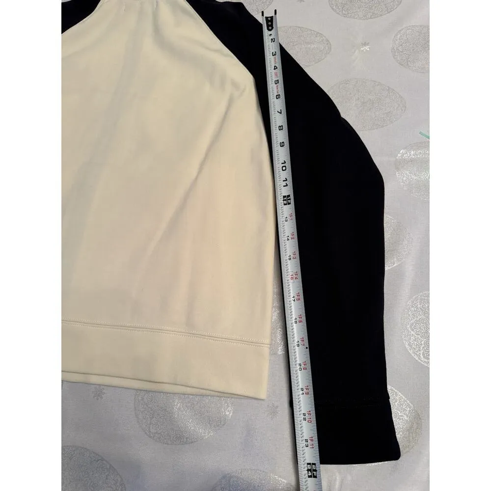 Lauren Ralph Lauren Zip Up Jacket Crest Cream Black Women's Large Ivory - Image 4