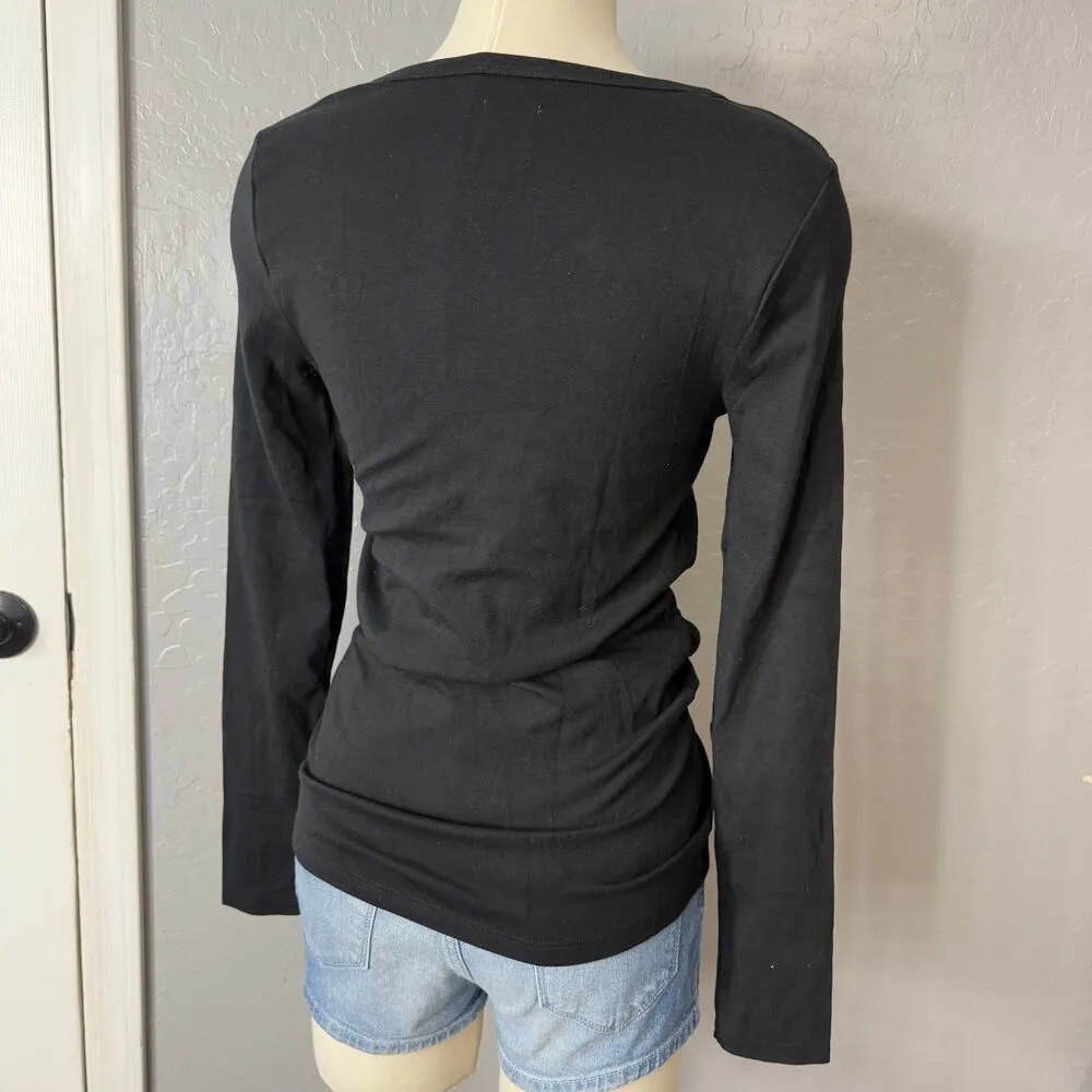 Gap Maternity Black Crewneck Long Sleeve Tee, S Size undefined - Image 2