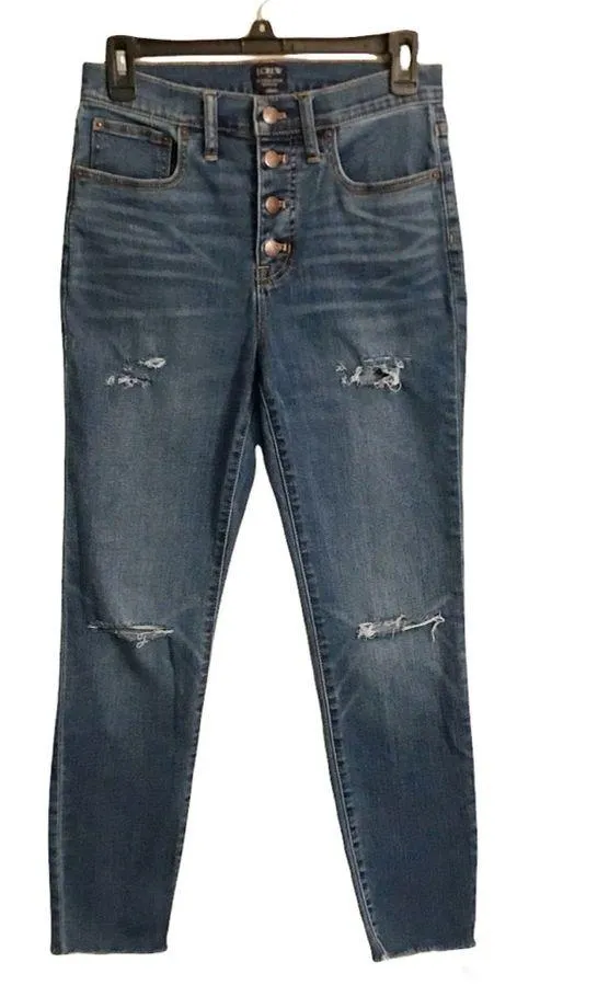 J. CREW Women’s 10” High Rise Skinny Jeans Size 27 Medium Wash - Image 2