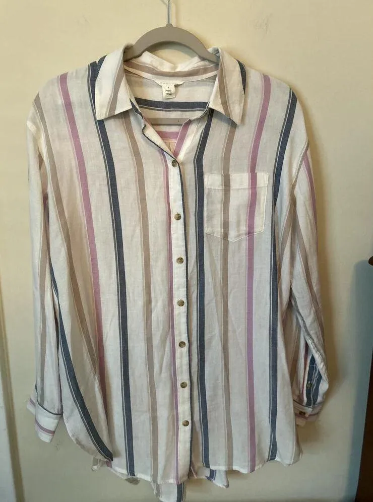Caslon  Button Down Lightweight Blouse, sz Small - Image 2