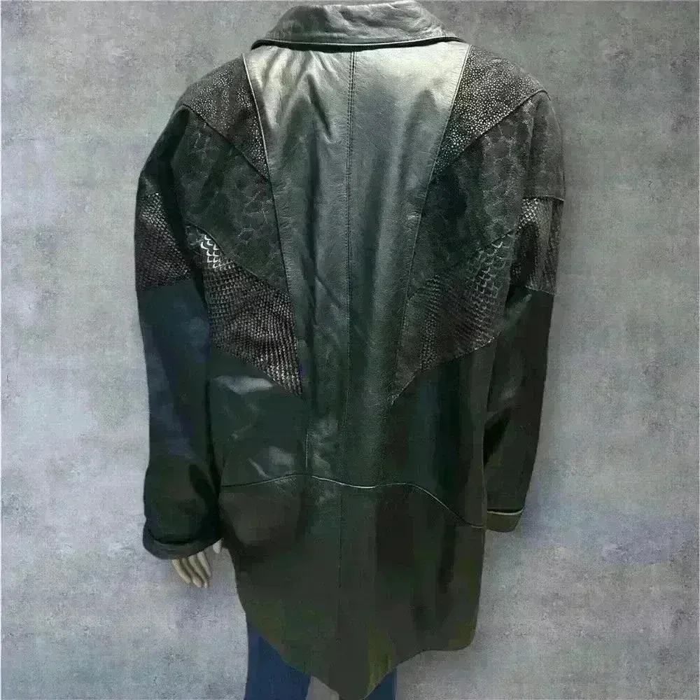 Vintage Venezia women’s size 1X leather long sleeve jacket Black - Image 4