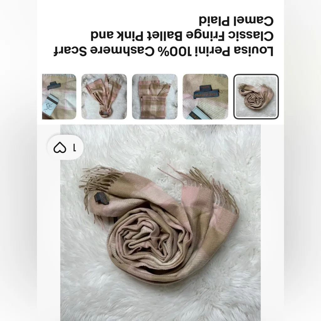 Louisa Perini 100% Cashmere Plaid Winter Scarf - Image 8