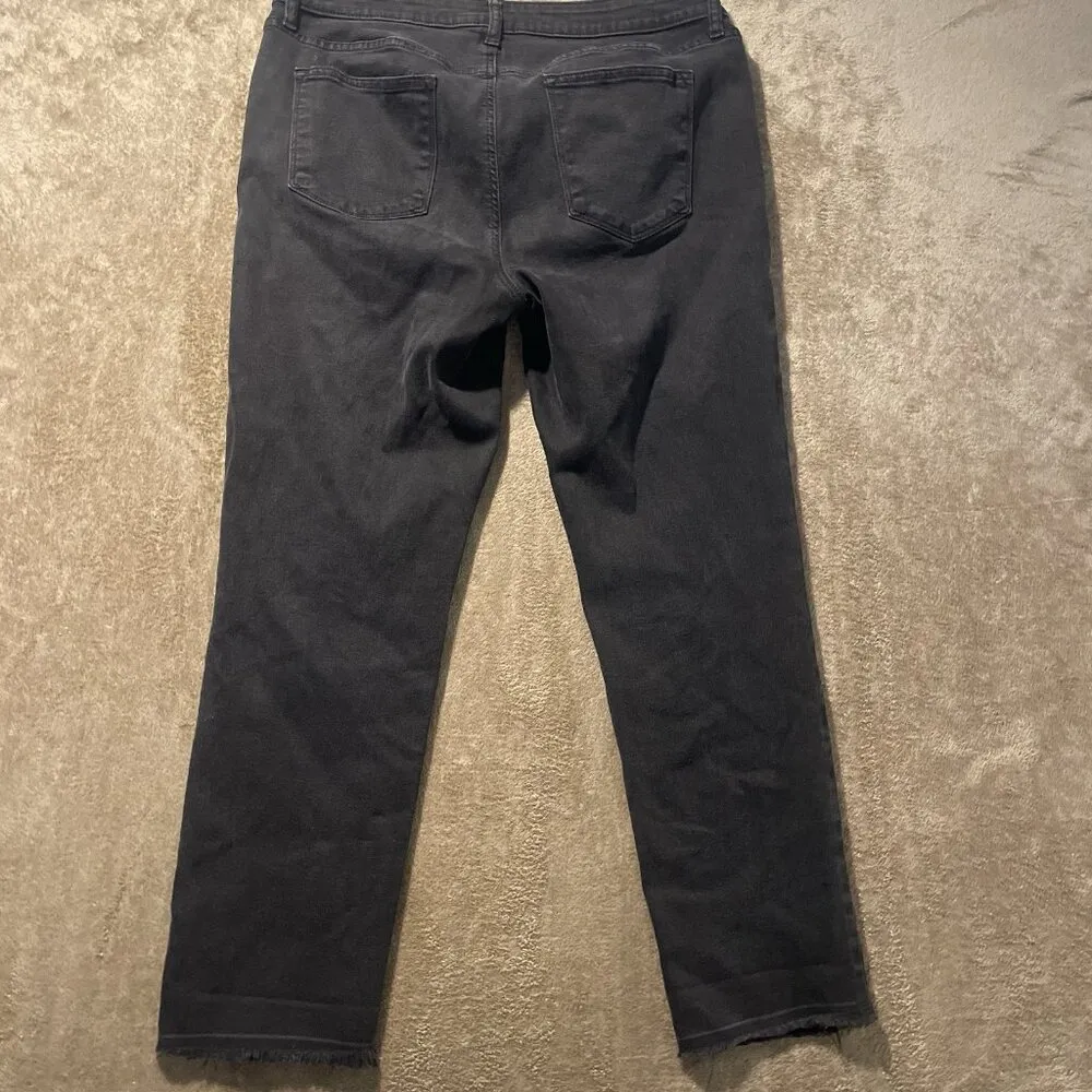 Sonoma Jeans Womens 14 Straight Leg Faded Black High Rise Frayed Hem Minimalist - Image 3