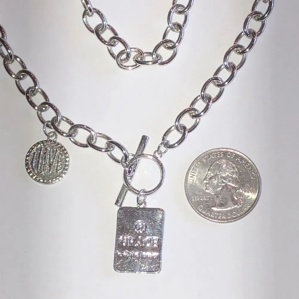 Grace Love Me Tender Silver Tone Chain Toggle Closure Boho Necklace - Image 4