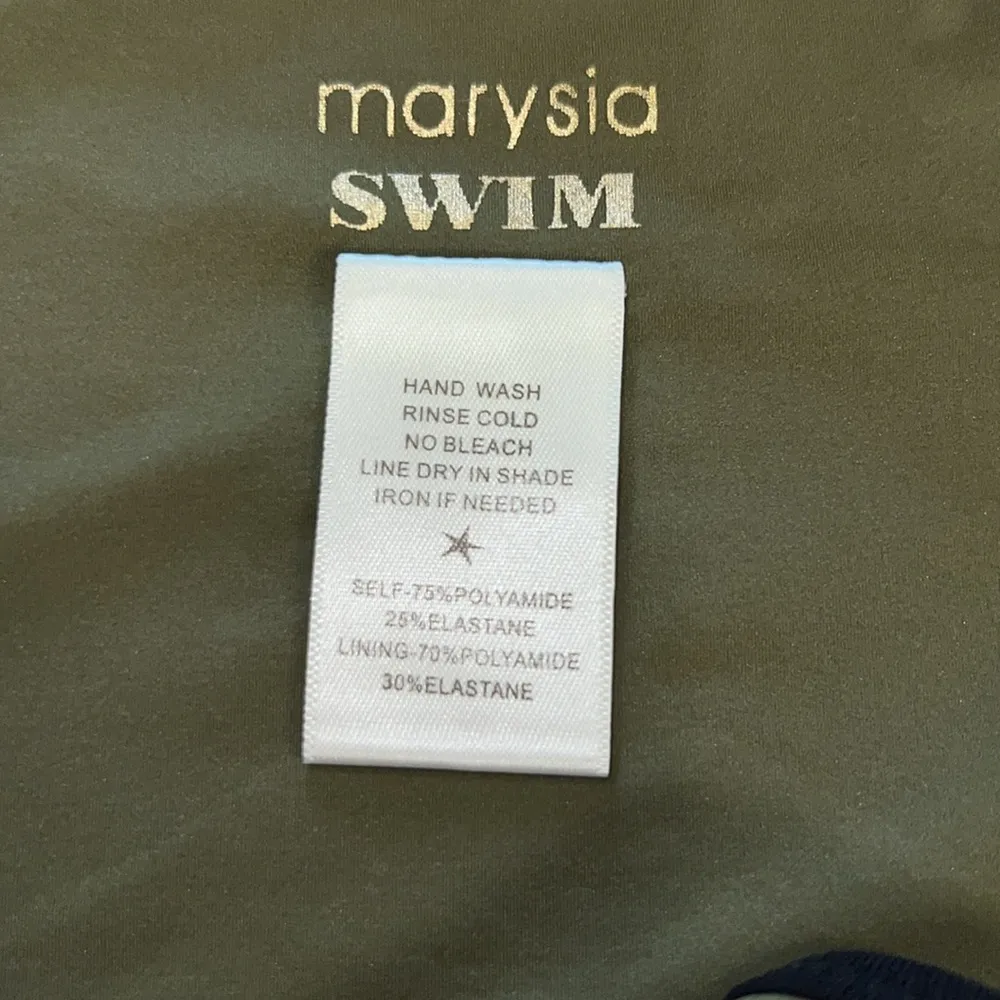 NWT Marysia Swim Contrast Trim Side Tie Bikini Bottoms Green Size M - Image 3