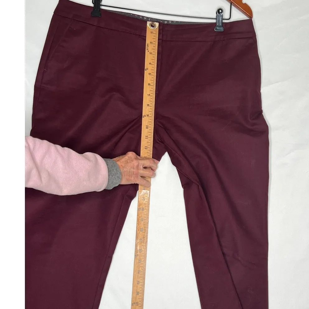 Boden size 14 burgundy cropped pockets wide leg high-rise stretchy dressy - Image 4