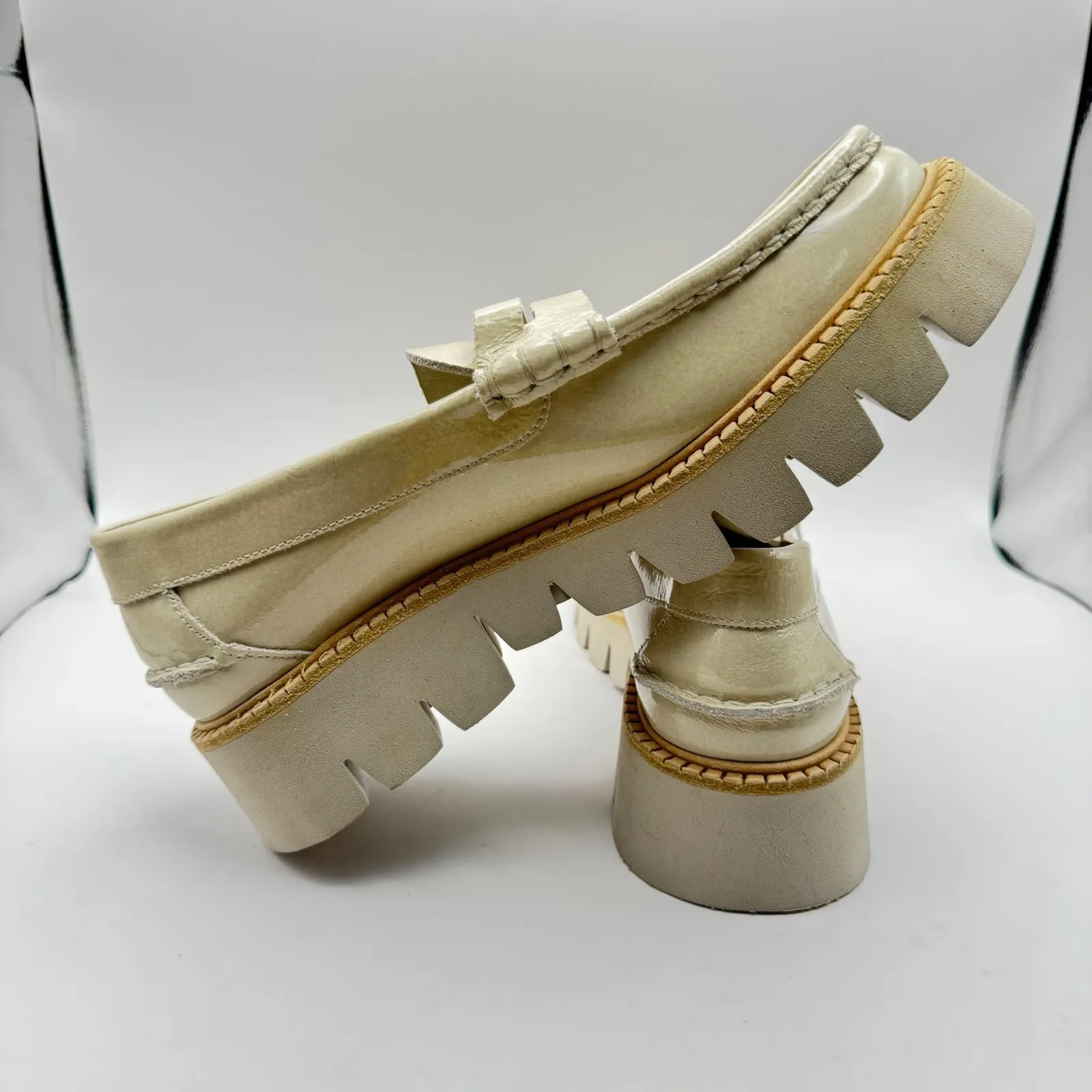 Pedro Garcia Sebas Lug Loafers Women's Shoes Cream Lug Sole Chunky Size 40 US 10 - Image 7