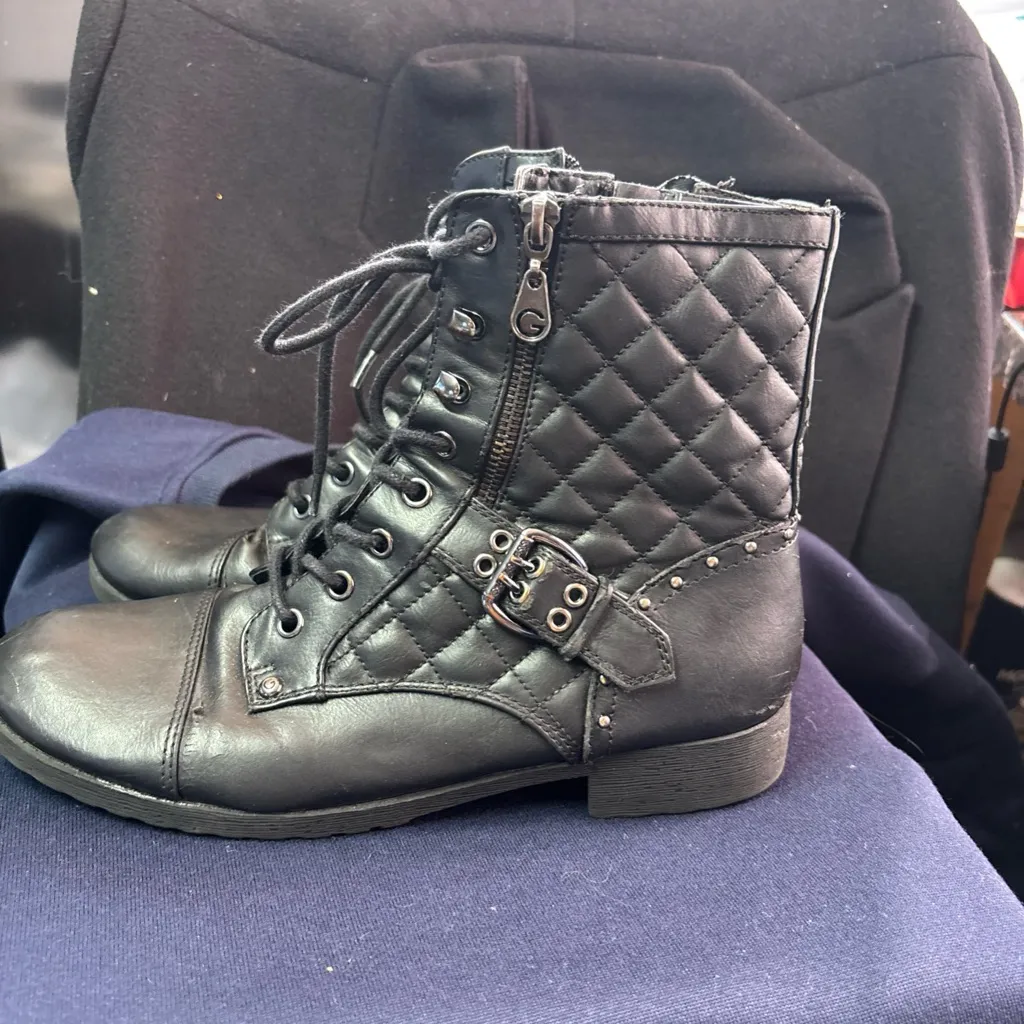 G by Guess Black Combat Boots - Image 2
