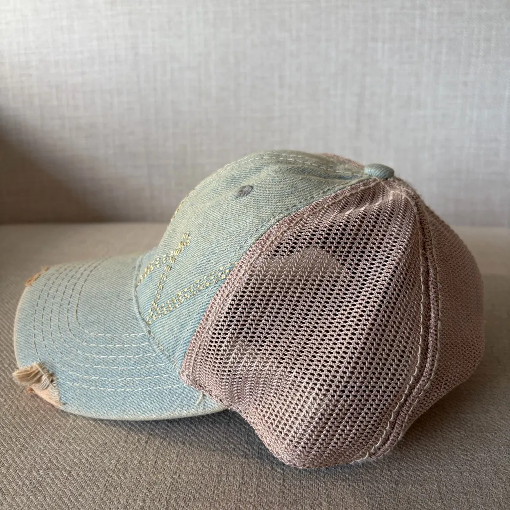 Wrangler Denim Vintage Distressed Adjustable Snap Back Hat New with Tags - Image 9