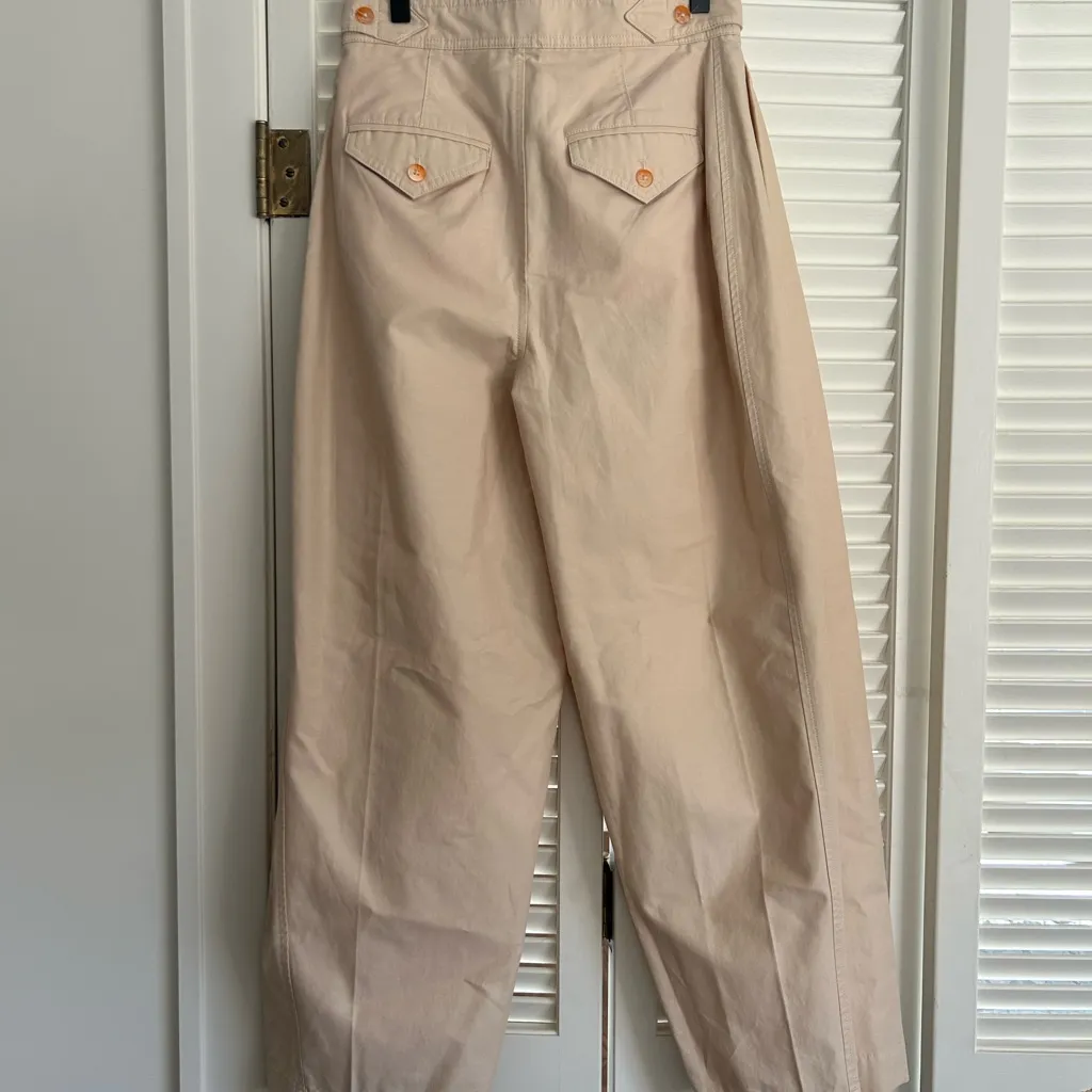 Maeve Anthropologie Utility Barrel Trouser Pants Sz 2 Neutral Pleated Tan Beige - Image 6