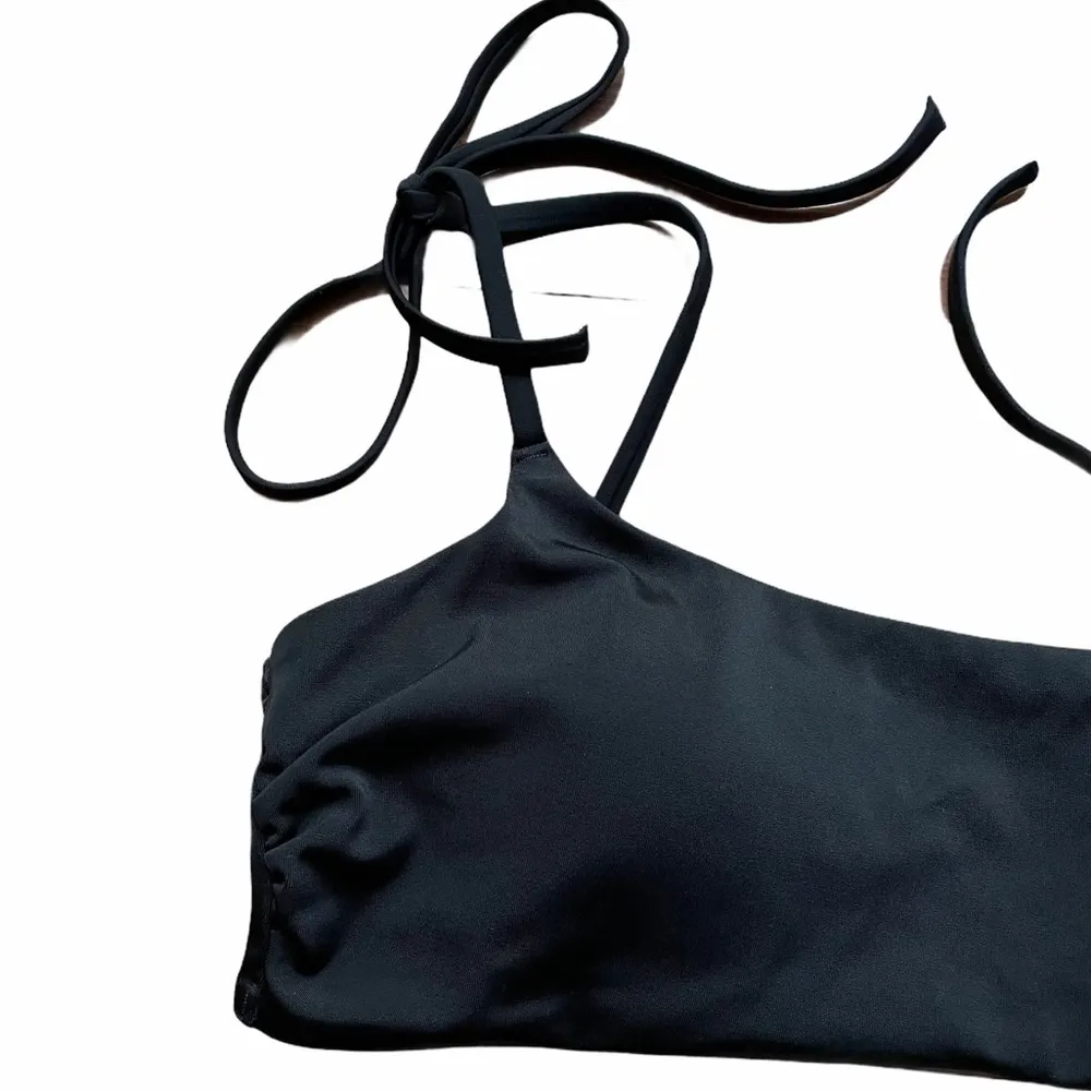 Easy Retro Bikini Swim Top Tie Shoulder Black Size Medium - Image 5