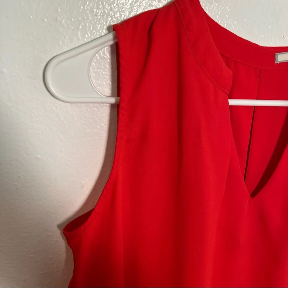 Pleione Sleeveless Split Neck Blouse Red - Image 7