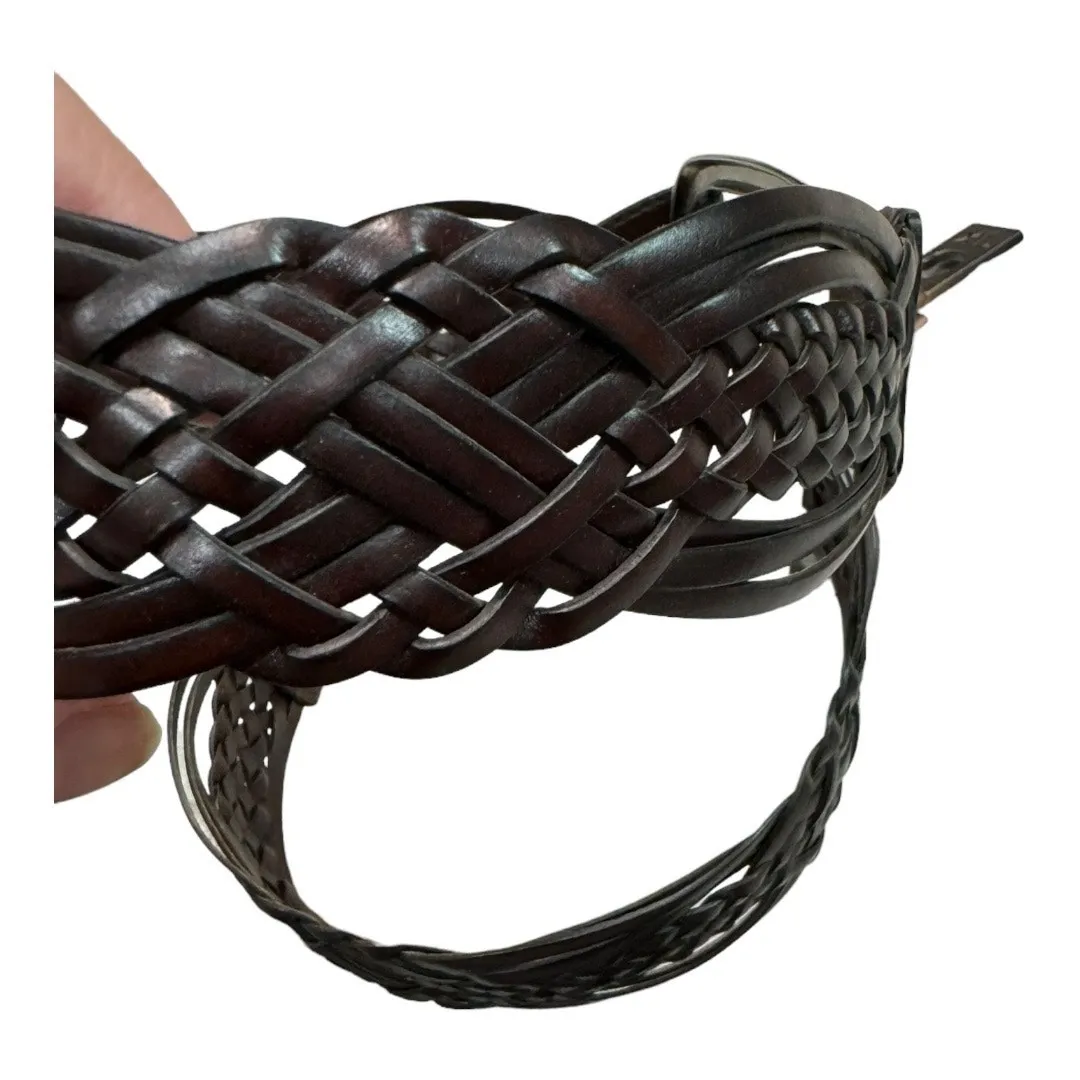 Coldwater Creek Womens Belt Sz XL Bonded Brown Braided Leather NEW - Image 4