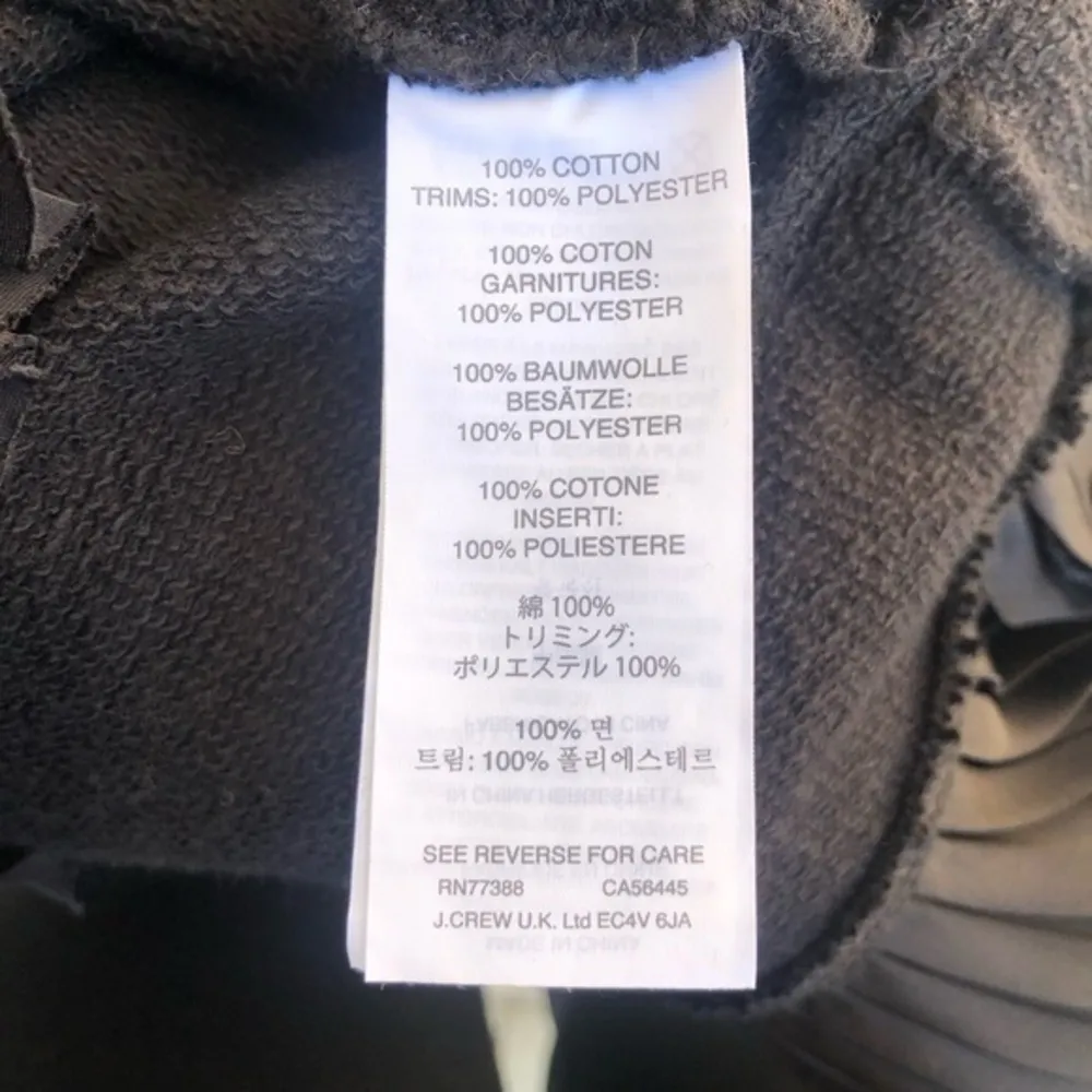 J. Crew Black Ruffle Hem Pullover Sweatshirt Size M - Image 5