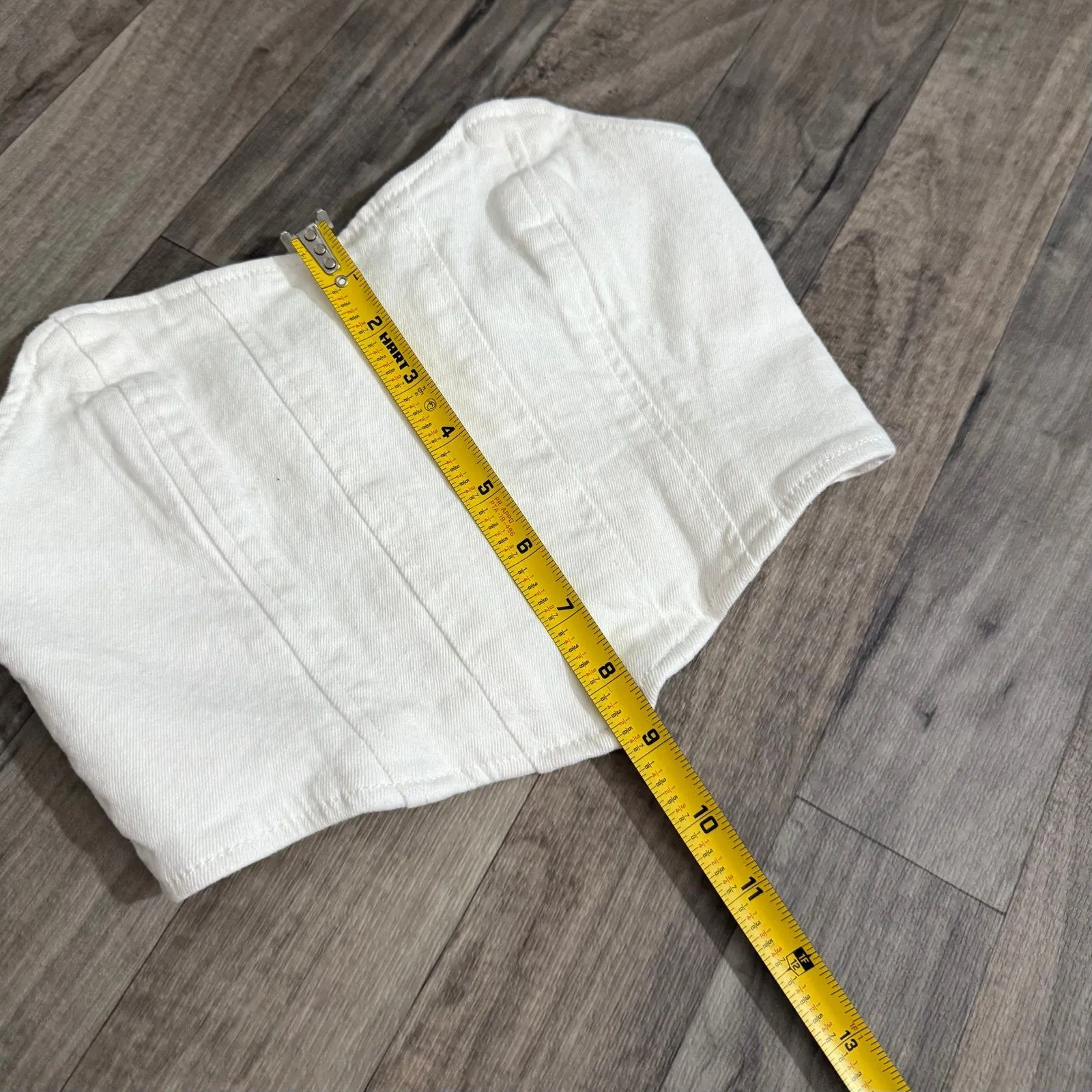 Adika white denim bustier corset crop top - Image 5